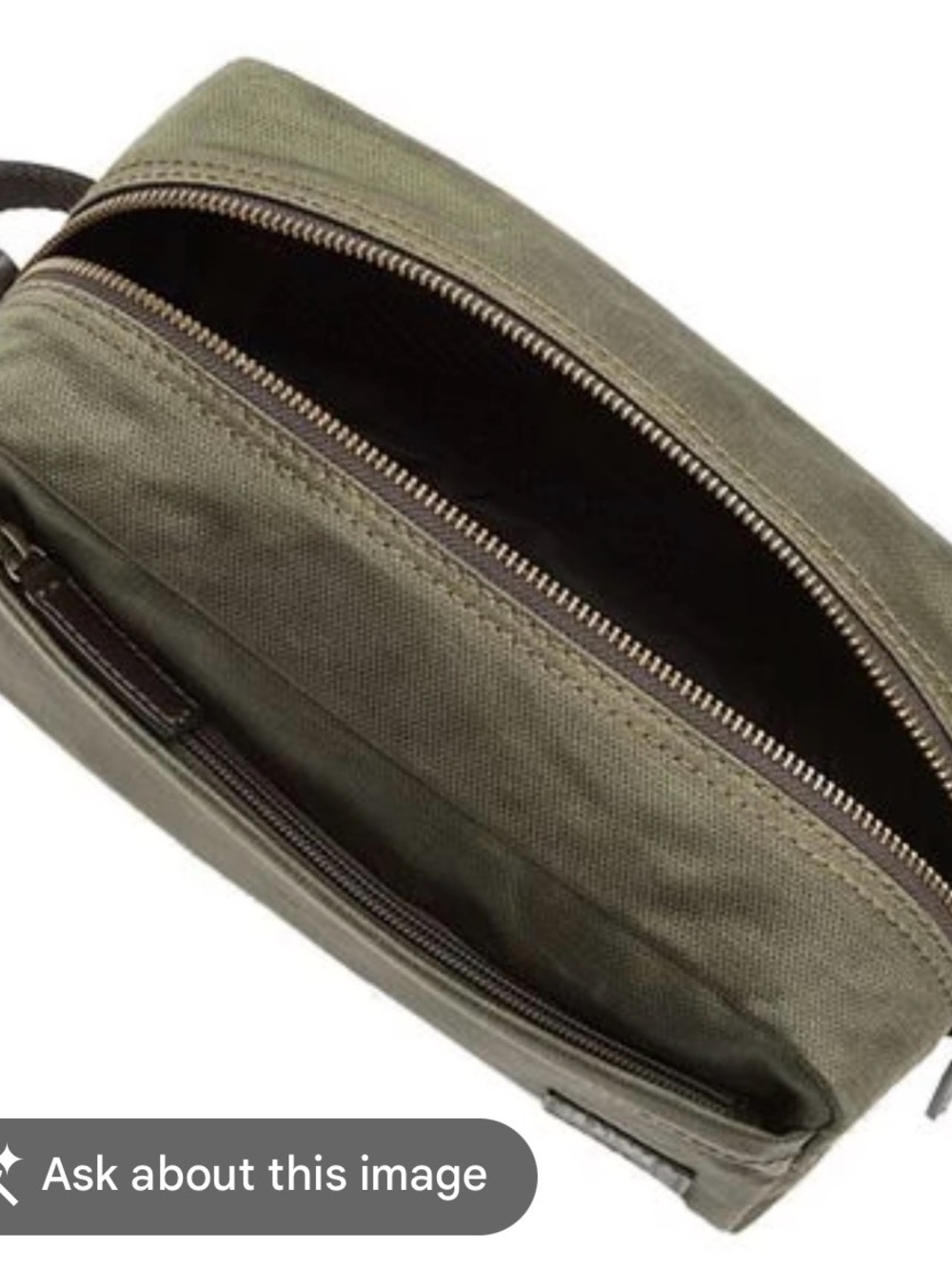 Frye Olive Canvas Carter Dopp Kit with Leather trim - Picture 13 of 13